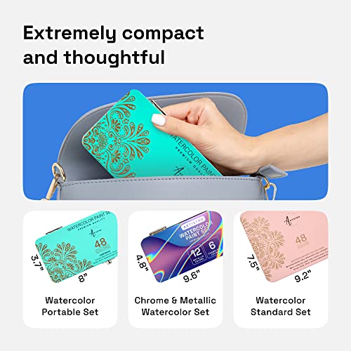 48 Color Portable Watercolor Set for Artists