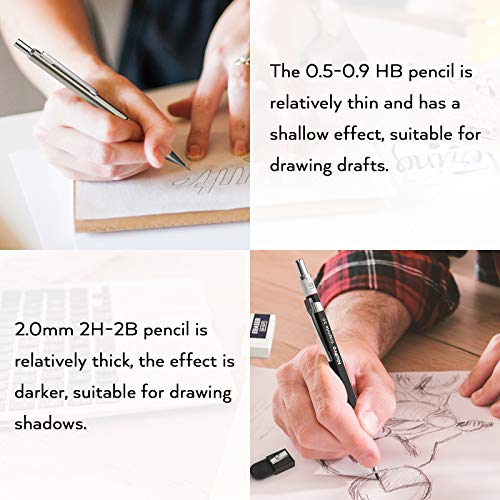 Nicpro 6-Piece Mechanical Pencil Set with Graphite