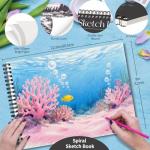 OSIMIG 10 Pack Spiral Bound Sketch Books 9"x12