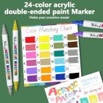 24-Color Dual Tip Acrylic Paint Marker Set