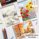 OSIMIG 10 Pack Spiral Bound Sketch Books 9"x12