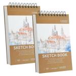Crehatos Small Spiral Sketch Book - 2 Pack