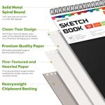 Soucolor Spiral Bound Sketchbook, 100 Sheets, 9x12