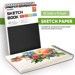 Soucolor Spiral Bound Sketchbook, 100 Sheets, 9x12