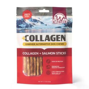 Wild Eats Salmon Collagen Dog Chew Sticks 25ct
