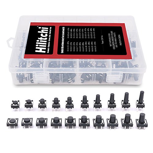 Hilitchi 250-Pcs Tactile Push Button Switch Kit