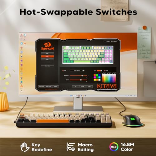 Redragon RGB Backlit Mechanical Gaming Keyboard, Compact (K636CLO)