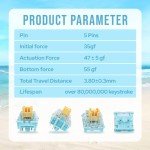 EPOMAKER Sea Salt Silent Linear Keyboard Switches, LED-Compatible