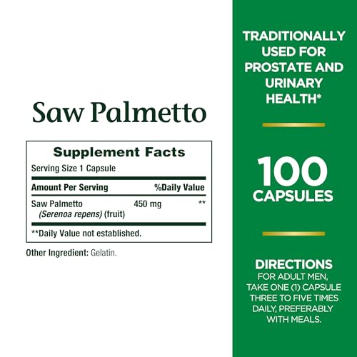 Nature's Bounty Saw Palmetto 450mg Capsules 100 Ct