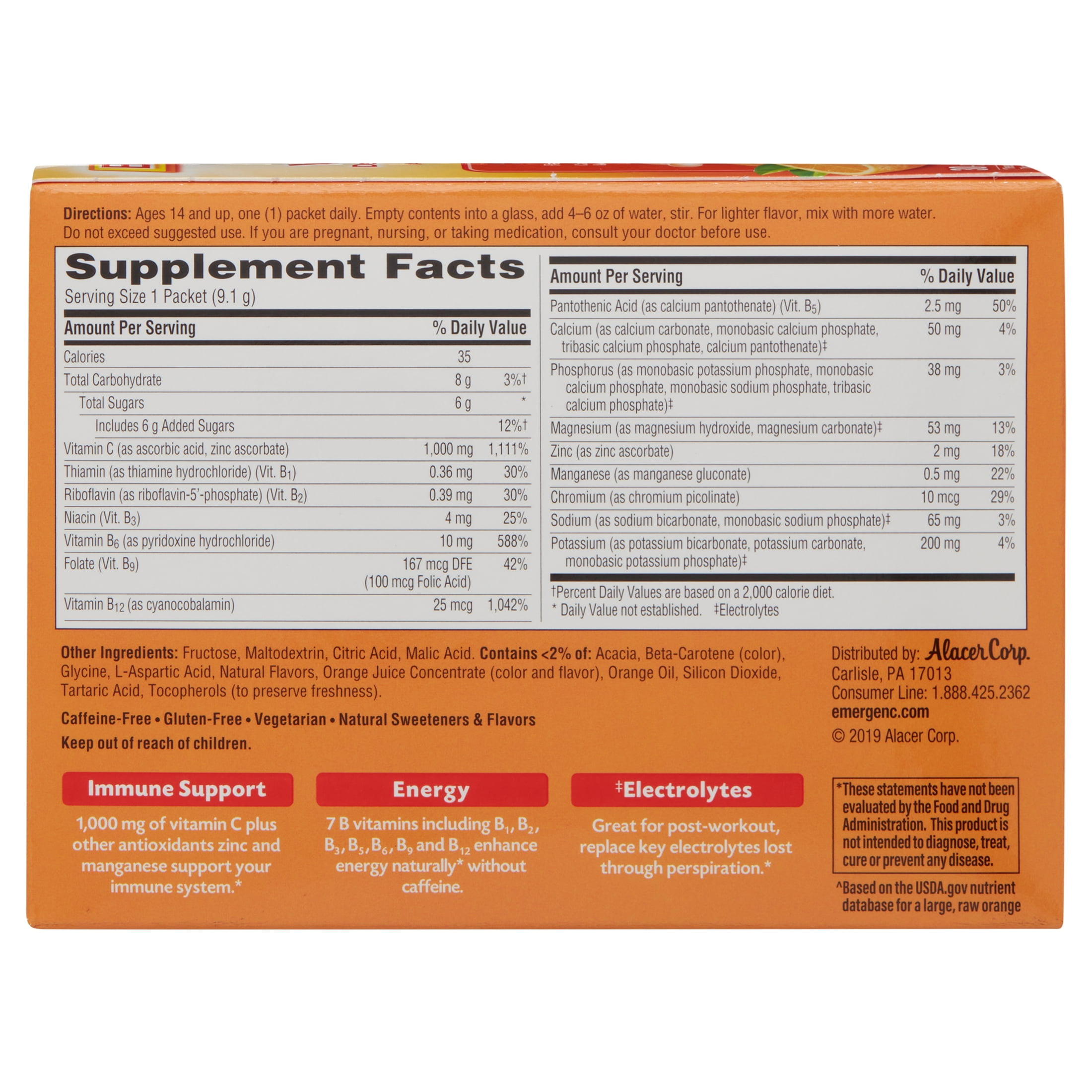 Emergen-C 1000mg for Immune Support - 30ct