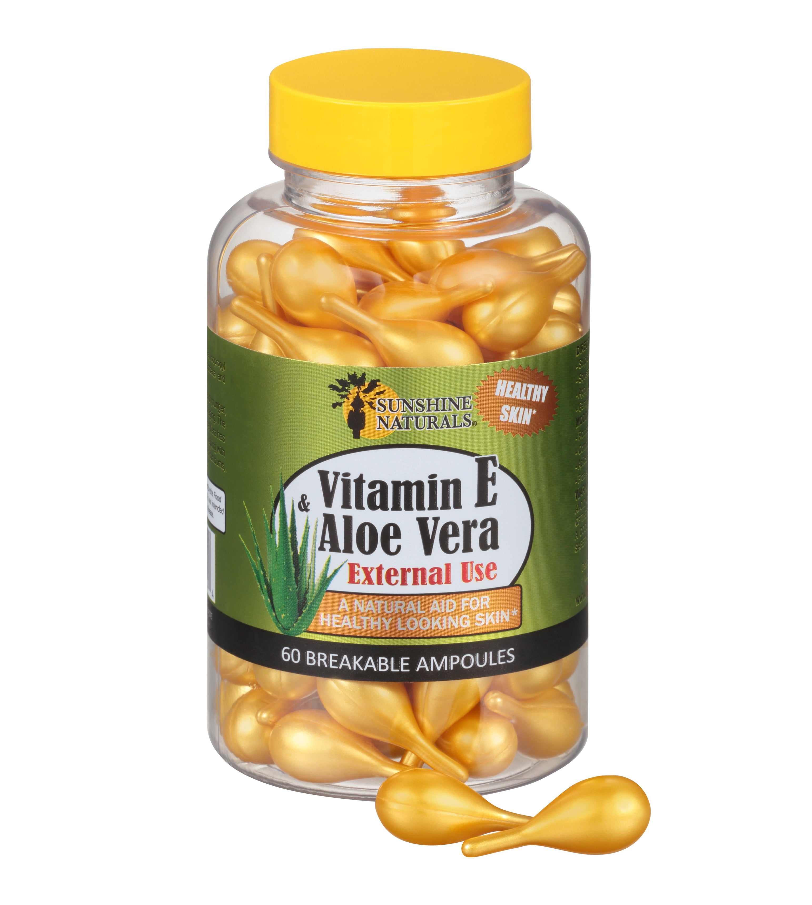 60 Sunshine Naturals Vitamin E & Aloe Vera Ampoules
