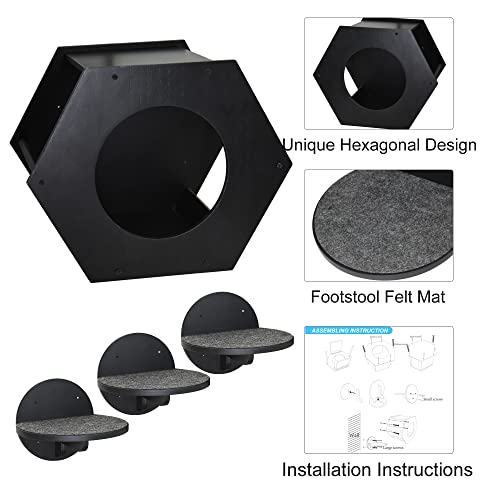 Cat Wall Shelves with Steps and Scratching Pad