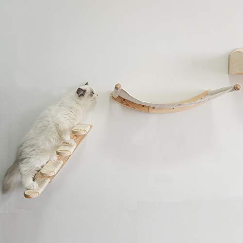 Wall-Mounted Cat Hammock with Climbing Steps