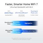 ASUS RT-BE82U Dual-Band WiFi 7 (802.11be) Smart AiMesh Extendable Router, 6500 Mbps, Five 2.5GbE Ports, 4096-QAM, Up to 3 SSIDs for IoT Devices, Parental Controls & VPNs, Advanced Network Security