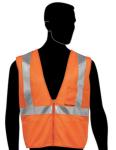 Liberty HiVizGard Polyester All Mesh Fabric Class 2 Safety Vest with 2" Wide Silver Reflective Stripes and 1 Pocket, 5X-Large, Fluorescent Orange