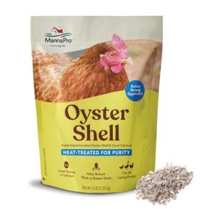 Manna Pro Crushed Oyster Shell for Chickens – Calcium Supplement for Laying Hens to Support Strong Eggshells – Natural Poultry Mineral Feed for Backyard Chickens – 5 lb Bag