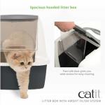 Catit Airsift Jumbo Hooded Litter Pan, Warm Gray/White - Privacy and Easy Access for Cleaning - Ideal for Larger or Multiple Cat Households
