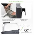 Catit Airsift Jumbo Hooded Litter Pan, Warm Gray/White - Privacy and Easy Access for Cleaning - Ideal for Larger or Multiple Cat Households