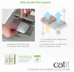 Catit Airsift Jumbo Hooded Litter Pan, Warm Gray/White - Privacy and Easy Access for Cleaning - Ideal for Larger or Multiple Cat Households