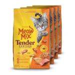 Meow Mix Tender Centers Salmon & White Meat Chicken Flavors Cat Food, 3 Pound (Pack of 4), Crunchy Outside Meaty Inside
