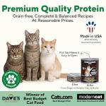 Dave's Pet Food Grain Free Wet Canned Cat Food (Turkey), Made in USA Naturally Healthy, Added Vitamins & Minerals, Gluten-Free, 12.5 oz Cans (12 Pack)