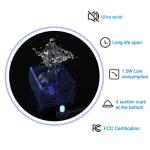 Wonder Creature Cat Water Fountain with Stainless Steel Lid, 2.4L/81oz Automatic Cat Fountain with LED Light and Water Level Window for Cats and Dogs