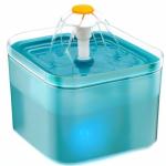 Cat Water Fountain for Drinking: Automatic Dog Bowl Dispenser - Pet Waterer Bowls Fountains - Auto Cats Dish Supplies - Quiet Animal Watering Machine - 67oz/2L Green Kitty Drink Dishes - AONBOY