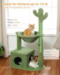 Cactus Cat Tree with Hammock and Scratching Post
