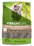 Vibrant Life Natural Paper Pellets, Unscented Cat Litter, 25LB