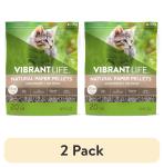 2 Pack) Vibrant Life Natural Paper Pellets Cat Litter Unscented 20