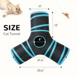 Tempcore Pet Cat Tunnel Tube Cat Toys 3 Way Collapsible, Tunnels for Indoor Cats，Kitty Bored Peek Hole Toy Ball Cat, Puppy, Kitty, Kitten, Rabbit