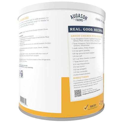 Augason Farms Freeze Dried Chicken Breast, 1 lb