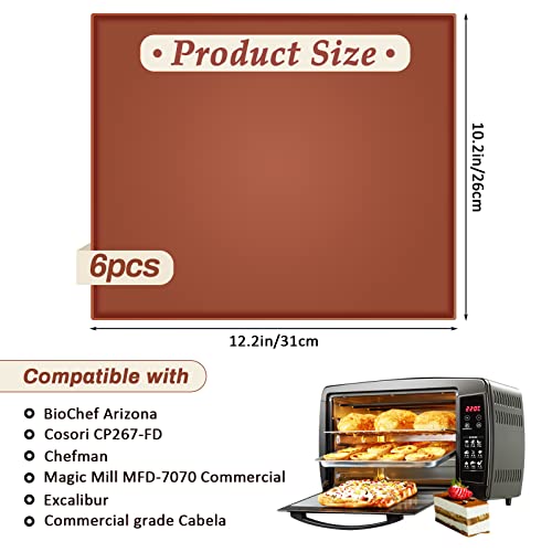 Anglecai Silicone Dehydrator Sheets, 6PCS, 12.2x10.2 Inch