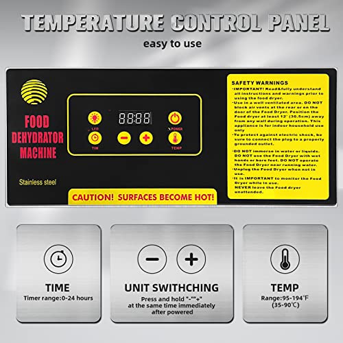 FAHKNS 8-Tray Stainless Steel Food Dehydrator