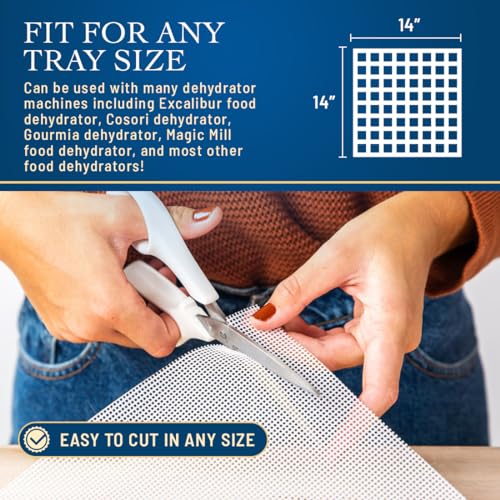 12 Pack Silicone Dehydrator Sheets - Compatible with Cosori, Excalibur, Magic Mill