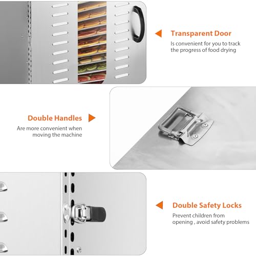 20 Tray Stainless Steel Commercial Dehydrator with Timer