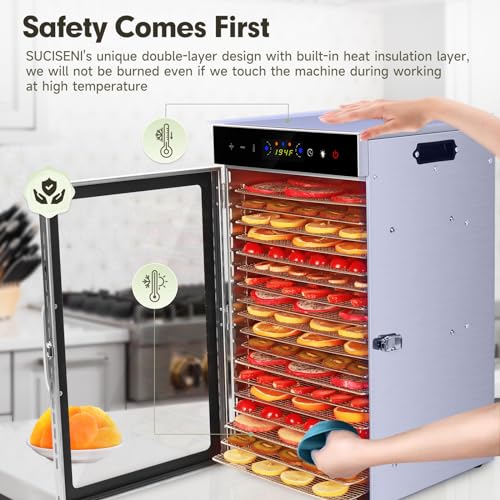 800W 18-Tray Stainless Steel Commercial Food Dehydrator