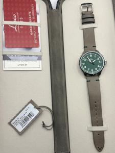 Laco Augsburg Grün 39mm Pilot Watch