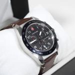 Victorinox Swiss Army Men's Black Leather Watch
