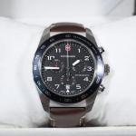 Victorinox Swiss Army Men's Black Leather Watch