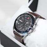 Victorinox Swiss Army Men's Black Leather Watch