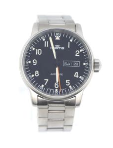 Fortis Day Date Stainless Steel Pilot Watch