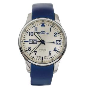 Fortis F-43 Big Day/Date Watch with Blue Strap