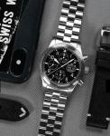 Fortis Aeromaster Matte Black Chronograph Watch