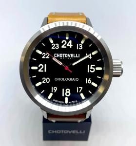 Chotovelli Men's Aviator Watch with Leather Strap