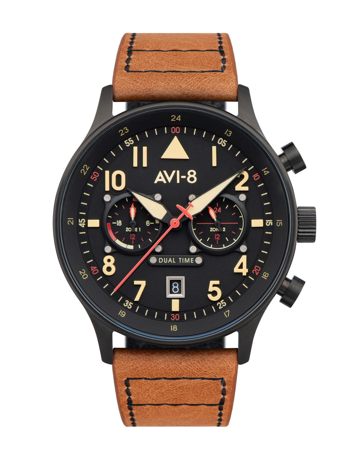 AVI-8 Hawker Hurricane Carey Black Leather Watch