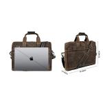 16" Leather Laptop Messenger Bag for Men