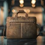 16" Leather Laptop Messenger Bag for Men