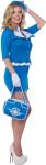 Blue Retro Stewardess Costume for Women with Accessories