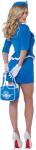 Blue Retro Stewardess Costume for Women with Accessories
